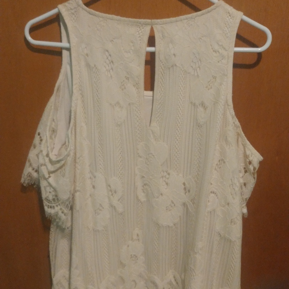 Cold shoulder lace blouse